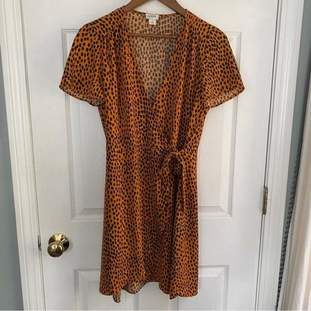 JCrew Front Tie Dress Black and Burnt Orange - size 6